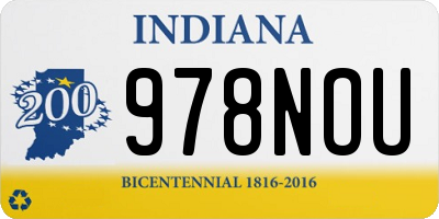 IN license plate 978NOU