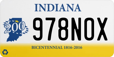 IN license plate 978NOX