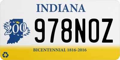 IN license plate 978NOZ