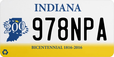 IN license plate 978NPA