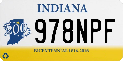 IN license plate 978NPF
