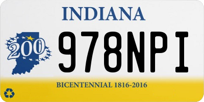 IN license plate 978NPI