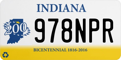 IN license plate 978NPR