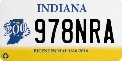 IN license plate 978NRA