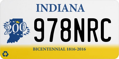 IN license plate 978NRC
