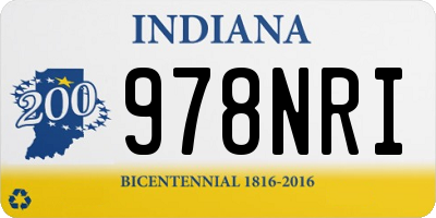 IN license plate 978NRI