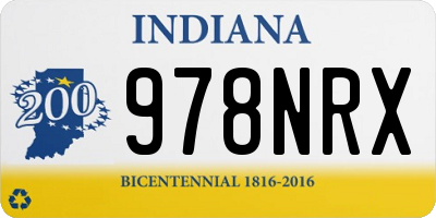 IN license plate 978NRX