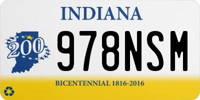 IN license plate 978NSM