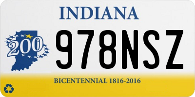 IN license plate 978NSZ