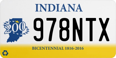 IN license plate 978NTX