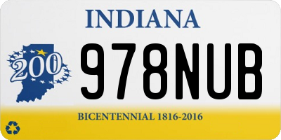 IN license plate 978NUB