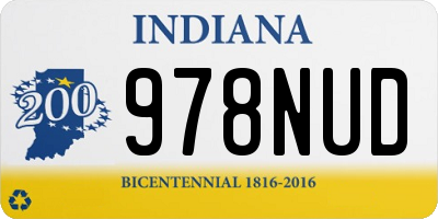 IN license plate 978NUD