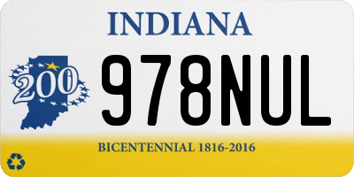 IN license plate 978NUL