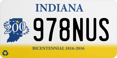 IN license plate 978NUS