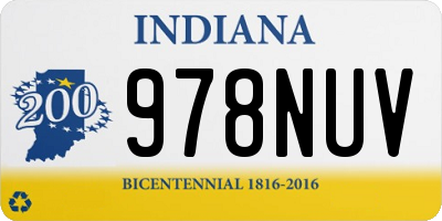 IN license plate 978NUV