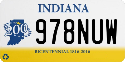 IN license plate 978NUW