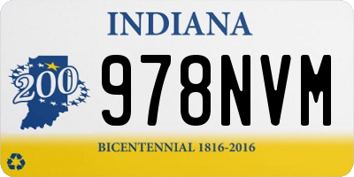 IN license plate 978NVM