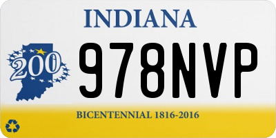 IN license plate 978NVP