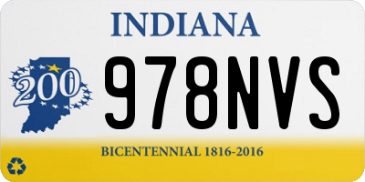 IN license plate 978NVS