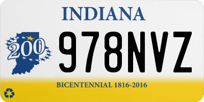 IN license plate 978NVZ