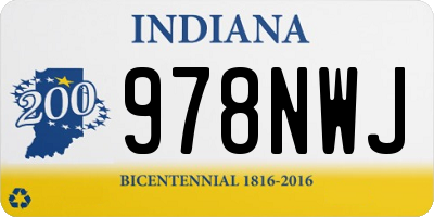 IN license plate 978NWJ