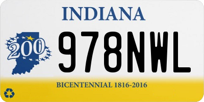 IN license plate 978NWL