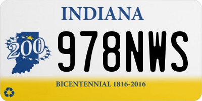 IN license plate 978NWS
