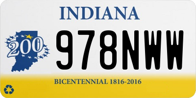 IN license plate 978NWW