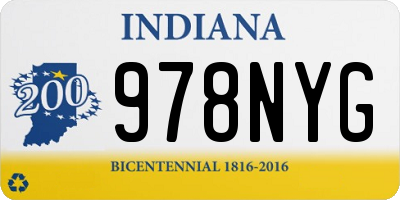 IN license plate 978NYG