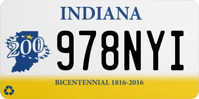 IN license plate 978NYI