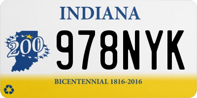 IN license plate 978NYK