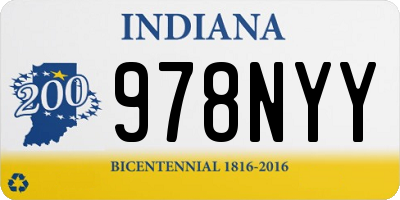 IN license plate 978NYY