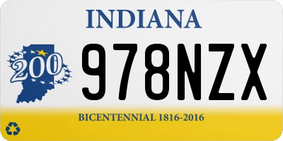 IN license plate 978NZX