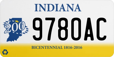 IN license plate 978OAC