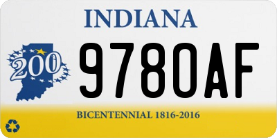 IN license plate 978OAF