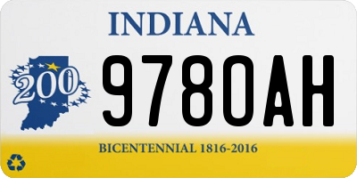 IN license plate 978OAH