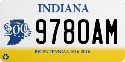 IN license plate 978OAM