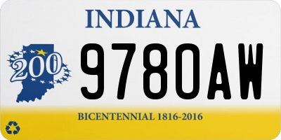 IN license plate 978OAW
