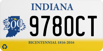 IN license plate 978OCT