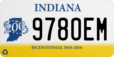 IN license plate 978OEM