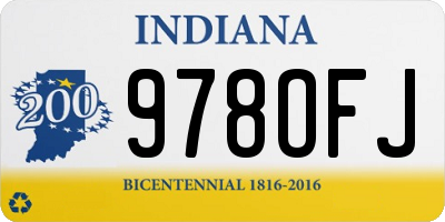 IN license plate 978OFJ