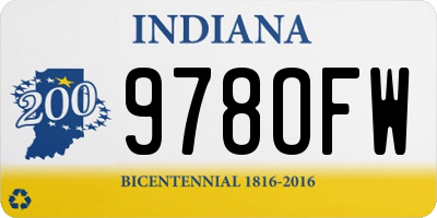 IN license plate 978OFW