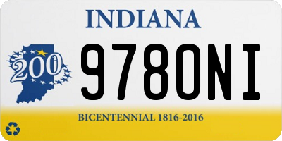 IN license plate 978ONI