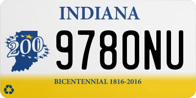 IN license plate 978ONU