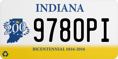 IN license plate 978OPI