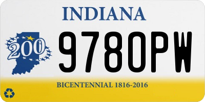 IN license plate 978OPW