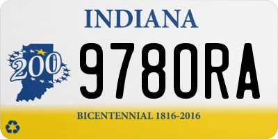 IN license plate 978ORA