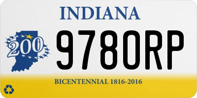 IN license plate 978ORP