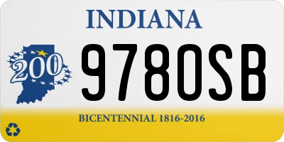 IN license plate 978OSB