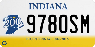 IN license plate 978OSM